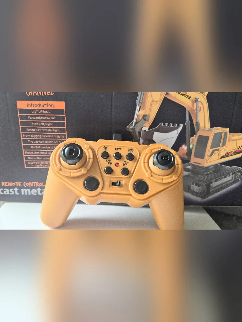 Yellow Remote Control Excavator Toy